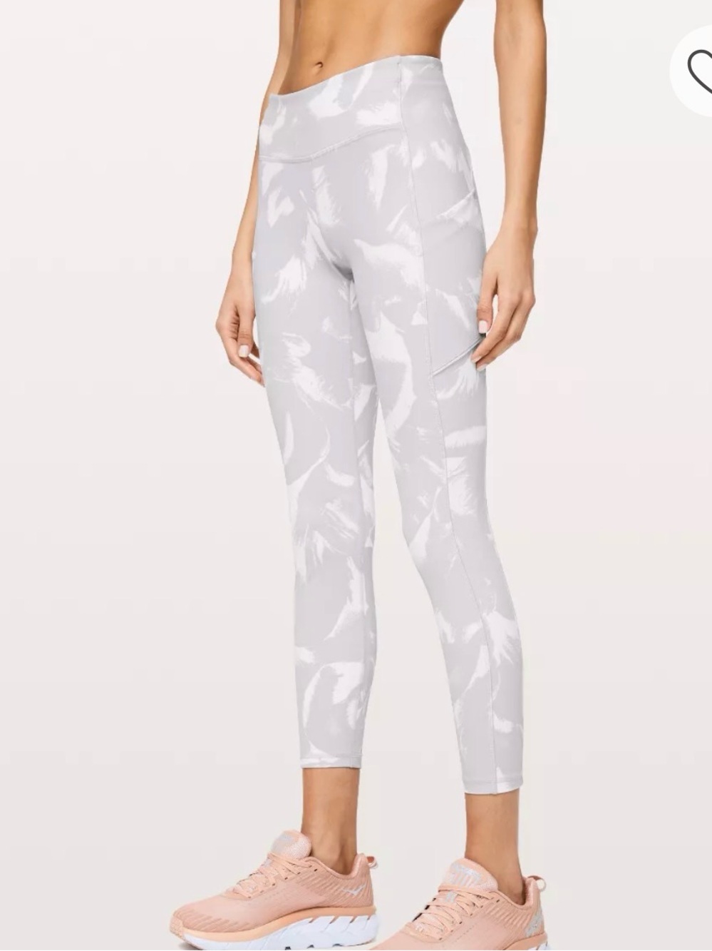 Lululemon Wunder Under HR Crop 21 in *FLux - Gray White Size 8